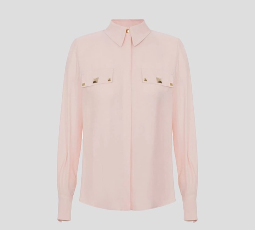 Elisabetta Franchi - BLUSA MANGA LARGA CON APLIQUES Y BOTONES DORADOS