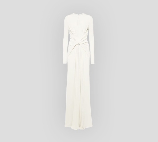 [D0029-W0001-JF001] Elie Saab - VESTIDO LARGO EN JERSEY CON CRUCE DRAPEADO FRONTAL