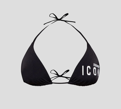 [D6BX63080-010] Dsquared2 - TOP DE BIKINI ICON TRIANGULAR CON ESTAMPADO UNICOLOR