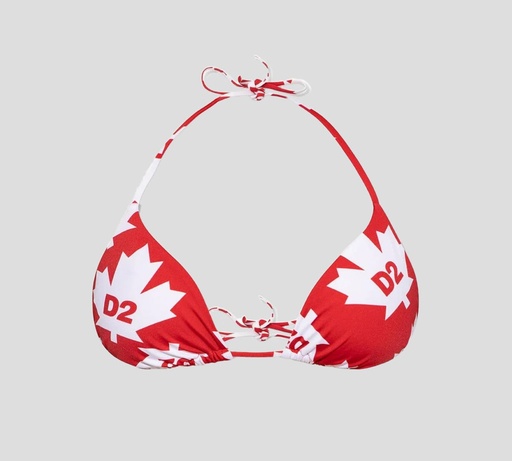 [D6BX63120-610] Dsquared2 - TOP DE BIKINI ESTILO TRIANGULAR CON ESTAMPADO DE HOJA DE MAPLE
