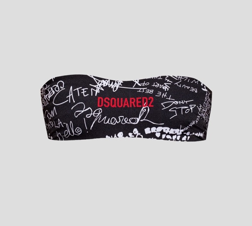 Dsquared2 - TOP DE BIKINI CORTE STRAPLESS CON TIRA REMOVIBLE Y ESTAMPADO DE LETRAS