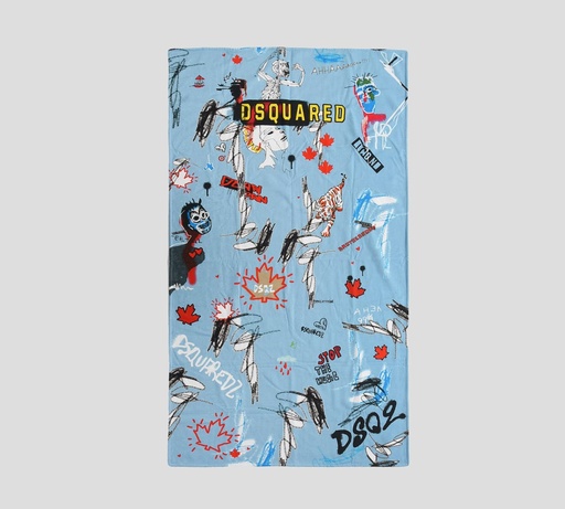 [D6P003240-450] Dsquared2 - TOALLA ESTAMPADA CON ILUSTRACIONES VARIAS