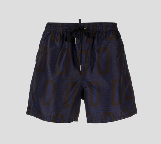 Dsquared2 - SHORT DE PLAYA MIDI CON PATRÓN DE LOGO