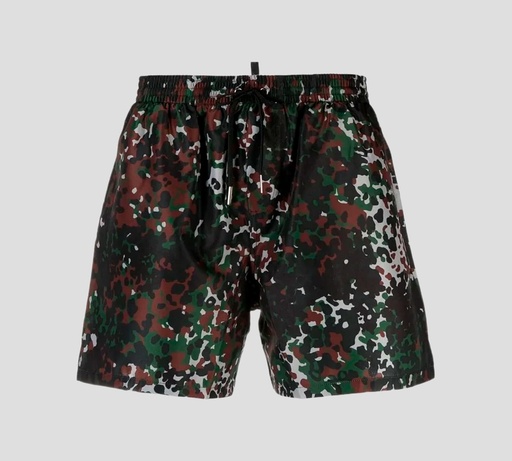 Dsquared2 - SHORT DE PLAYA CAMUFLADO CON LOGO SOBRE LA PARTE TRASERA