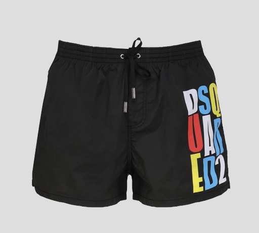 Dsquared2 - SHORT DE PLAYA MIDI CON LOGO ESCALADO MULTICOLOR
