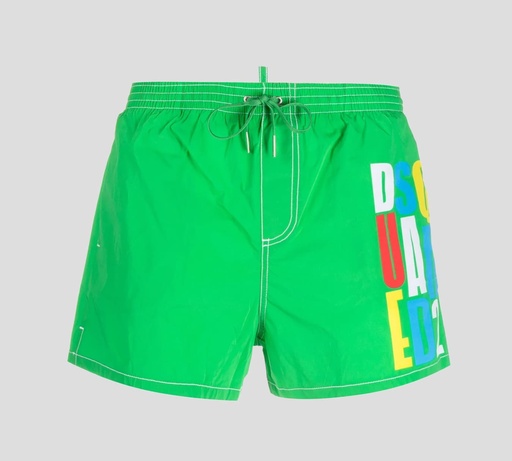 Dsquared2 - SHORT DE PLAYA MIDI CON LOGO ESCALADO MULTICOLOR