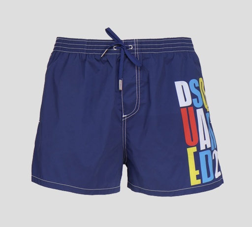 [D7B644600-438-438] Dsquared2 - SHORT DE PLAYA MIDI CON LOGO ESCALADO MULTICOLOR