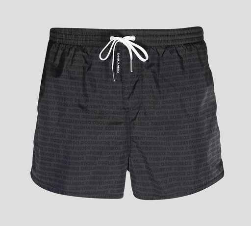 Dsquared2 - SHORT DE PLAYA MIDI CON PATRÓN DE LOGO MONOCROMÁTICO