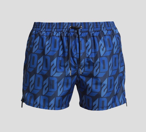 Dsquared2 - SHORT DE PLAYA MIDI CON ESTAMPADO MONOCROMÁTICO