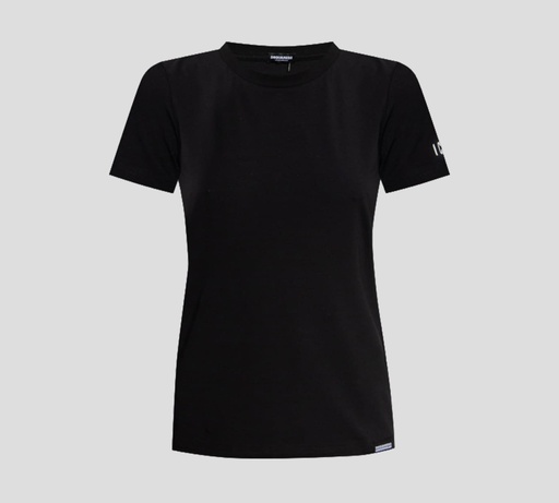 Dsquared2 - FRANELA BÁSICA CUELLO REDONDO CON LOGO SOBRE MANGA