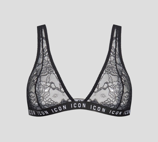 Dsquared2 - BRALETTE ICON DE ENCAJE CON BANDA ELÁSTICA FINA BAJO EL BUSTO