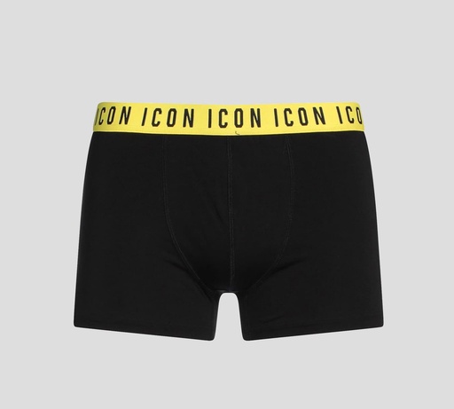 Dsquared2 - BOXER CORTO ICON CON BANDA ELÁSTICA AMARILLA A LA CADERA