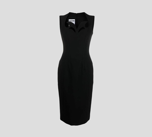 [DA0419-5424-0555] Moschino - VESTIDO DE COCTEL CEÑIDO HASTA LA RODILLA SIN MANGAS