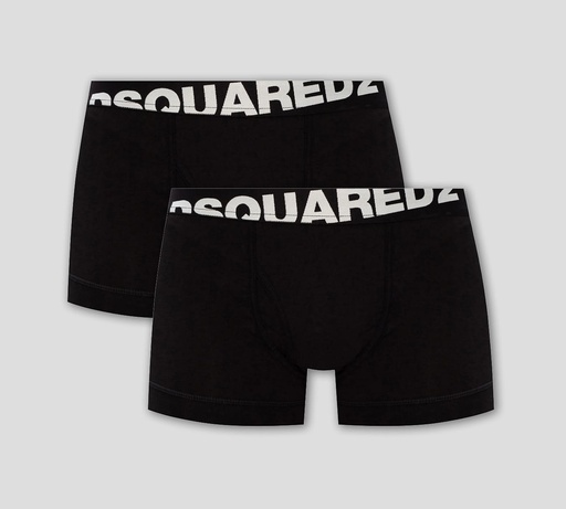 Dsquared2 - BI PACK DE BOXERS CORTOS CON LOGO SESGADO SOBRE BANDA ELÁSTICA