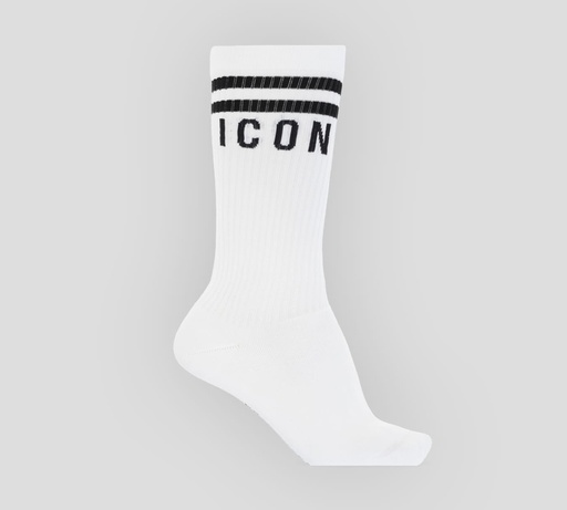 Dsquared2 - MEDIAS LARGAS ICON BLANCAS CON NEGRO