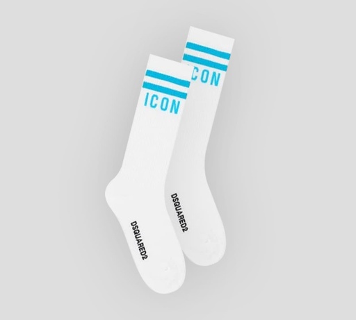 Dsquared2 - MEDIAS LARGAS ICON BLANCO CON AZUL CIELO