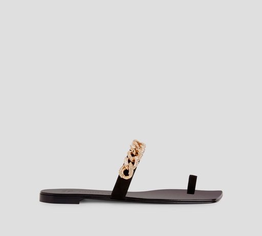 Giuseppe Zanotti - SANDALIA PLANA DESTALONADA CON CADENA 