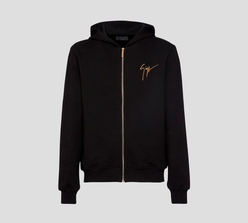 Giuseppe Zanotti - HOODIE CON CIERRE FRONTAL Y LOGO BORDADO