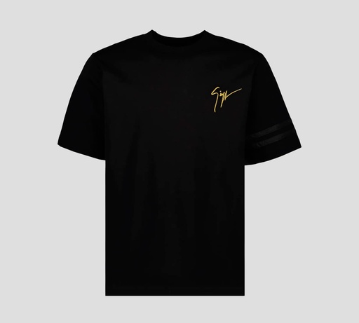 Giuseppe Zanotti - FRANELA BÁSICA CUELLO REDONDO CON FIRMA BORDADA