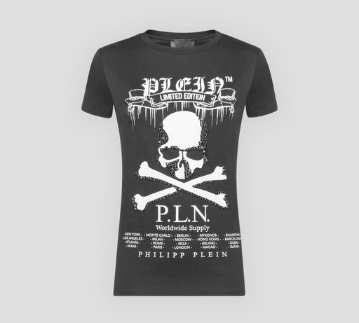 [F19C-WTK1696PTE003N-02] Philipp Plein - FRANELA CUELLO REDONDO DE CALAVERA LIMITED EDITION