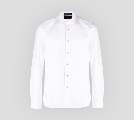 Philipp Plein - CAMISA MANGA LARGA CLÁSICA CON BOTONES METÁLICOS DE CALAVERA