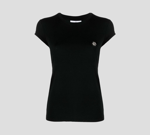 Philipp Plein - FRANELA CUELLO REDONDO BÁSICA CON SELLO HEXAGONAL SOBRE EL PECHO