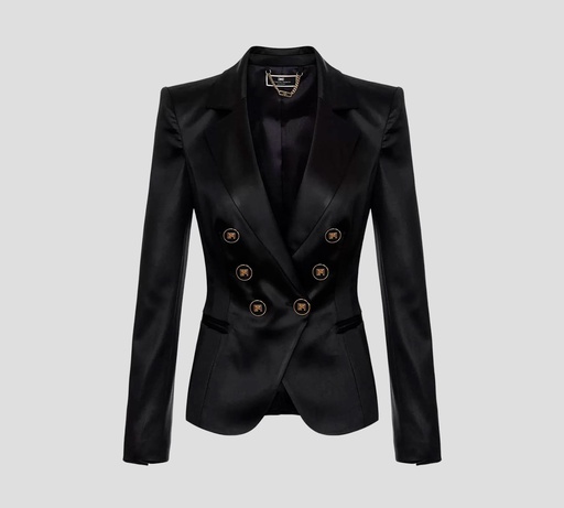 [GI05627E2-V690-110] Elisabetta Franchi - BLAZER SATINADO CON 6 BOTONES FRONTALES