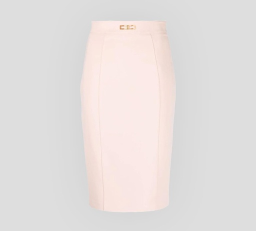 Elisabetta Franchi - FALDA LÁPIZ BÁSICA CON HEBILLA DORADA FRONTAL