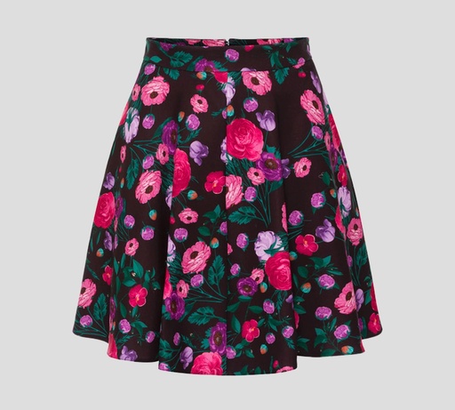 Elisabetta Franchi - FALDA CORTE "A" CON ESTAMPADO FLORAL