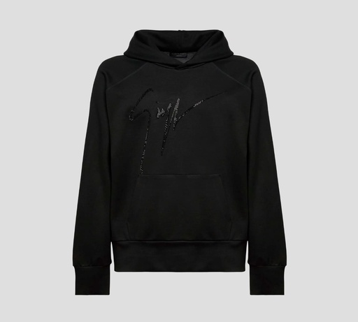 Giuseppe Zanotti - SWEATER HOODIE CON LOGO EN PEDRERÍA 