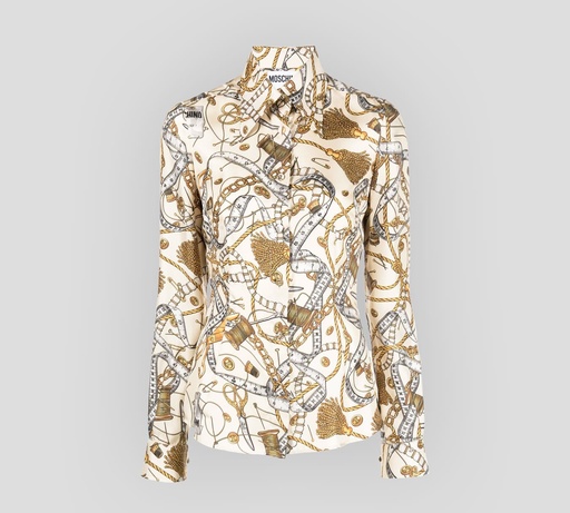 Moschino - BLUSA MANGA LARGA DE SEDA ESTAMPADO SEWING