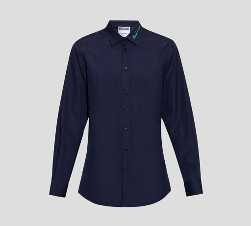 Moschino - CAMISA CON DETALLE BORDADO SOBRE EL CUELLO