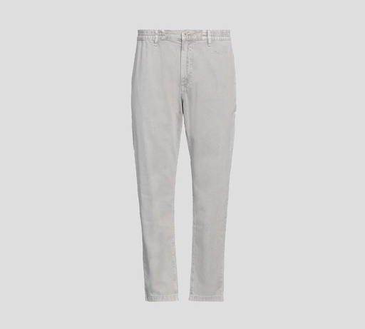 Moschino - SKINNY JEAN CON LOGO BORDADO Y PRETINA ARRUCHADA