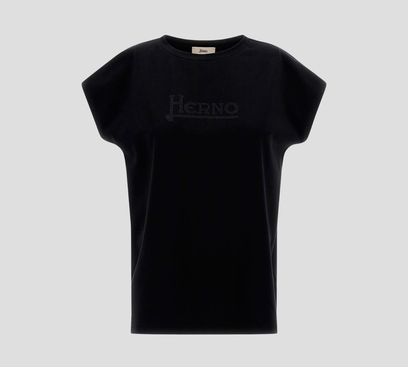 Herno - FRANELA CUELLO REDONDO CON LOGO EN PEDRERÍA