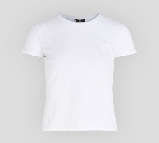 [MA00221E2-V120-270] Elisabetta Franchi - FRANELA CUELLO REDONDO CON PATRÓN DE LOGO EN TERCIOPELO