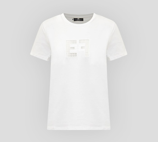 Elisabetta Franchi - FRANELA CUELLO REDONDO CON LOGO BORDADO EN TUL CON RELIEVE