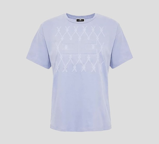 [MA00821E2-V180-251] Elisabetta Franchi - FRANELA CUELLO REDONDO CON LOGO EN RELIEVE