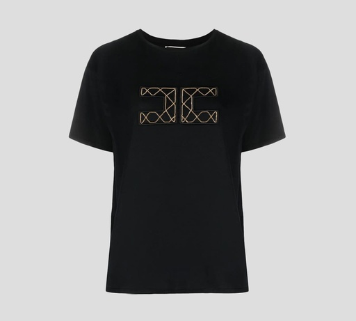 Elisabetta Franchi - FRANELA CUELLO REDONDO CON LOGO HECHO CON CADENAS