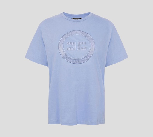 [MA01521E2-V160-570] Elisabetta Franchi - FRANELA CUELLO REDONDO CON LOGO BORDADO SOBRE EL PECHO