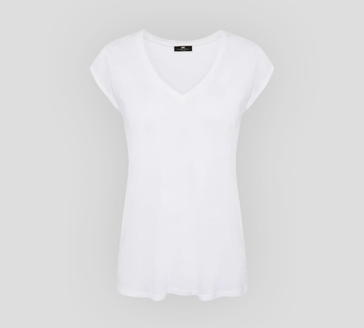 [MA02421E2-V130-270] Elisabetta Franchi - FRANELA BÁSICA CUELLO "V" CON DETALLES SOBRE LAS MANGAS