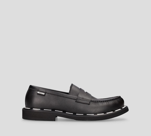 Moschino - MOCASINES CASUALES EN CUERO NEGRO