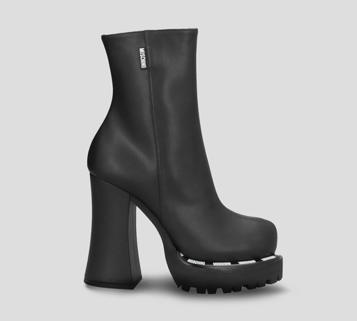 Moschino - BOTA DE PLATAFORMA Y TACÓN GRUESO HECHA EN CUERO