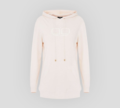 [MK19S16E2-V310-193] Elisabetta Franchi - HOODIE CON LOGO BORDADO SOBRE EL PECHO