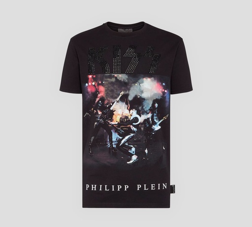 [P20C-MTK4444PJY002N-02] Philipp Plein - FRANELA CUELLO REDONDO ROCKBAND KISS ON STAGE
