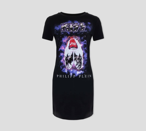 [P20C-WTG0272PTE003N-02] Philipp Plein - MINI VESTIDO ROCKBAND KISS