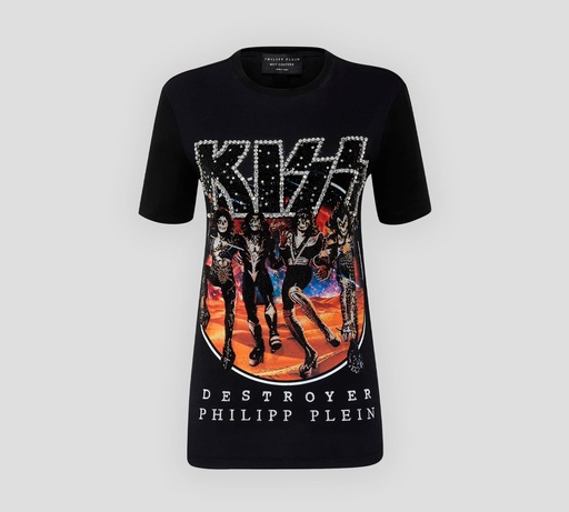 Philipp Plein - FRANELA CUELLO REDONDO ROCKBAND KISS DESTROYER CON PEDRERÍA