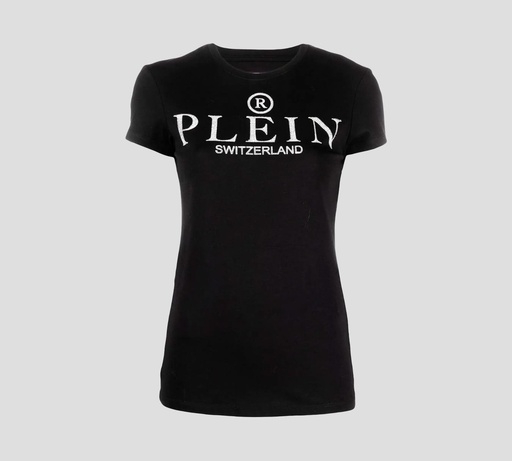 Philipp Plein - FRANELA CUELLO REDONDO ICÓNICA CON BRILLO