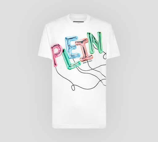 Philipp Plein - FRANELA CUELLO REDONDO CON ESTAMPADO GRANDE DE GLOBOS SOBRE EL PECHO