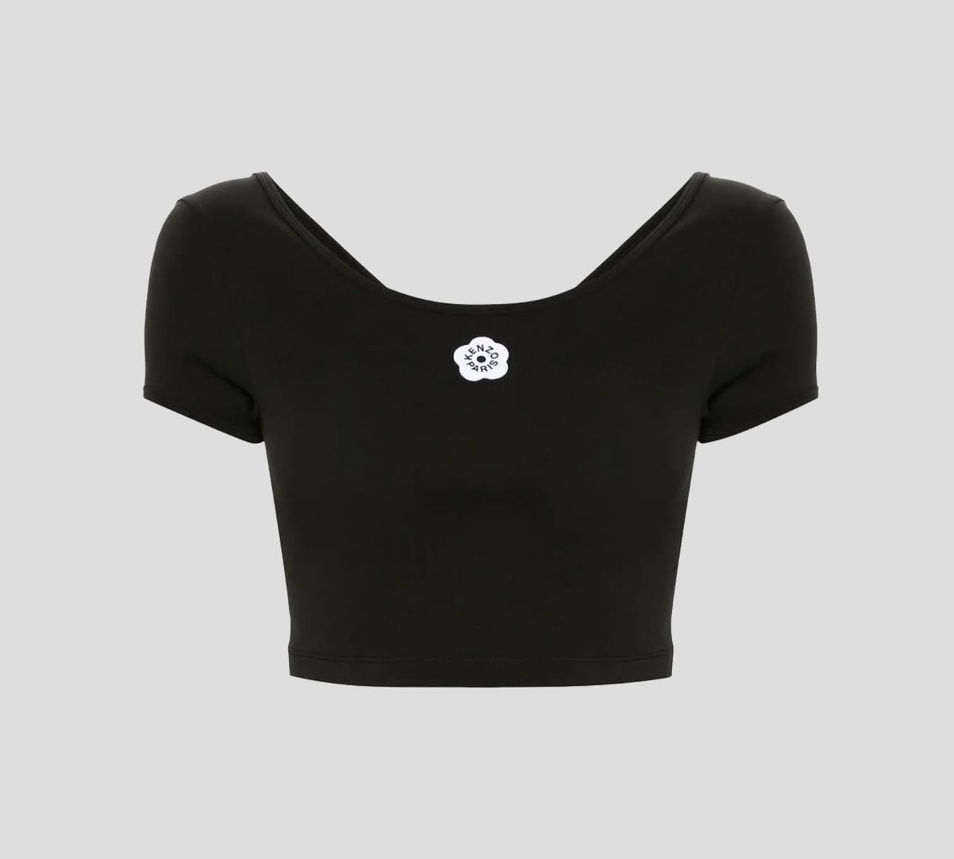 Kenzo - CROP TOP STRETCH MANGA CORTA CON ESPALDA DESCUBIERTA