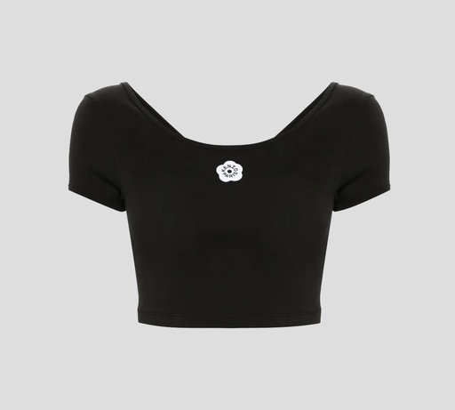 Kenzo - CROP TOP STRETCH MANGA CORTA CON ESPALDA DESCUBIERTA